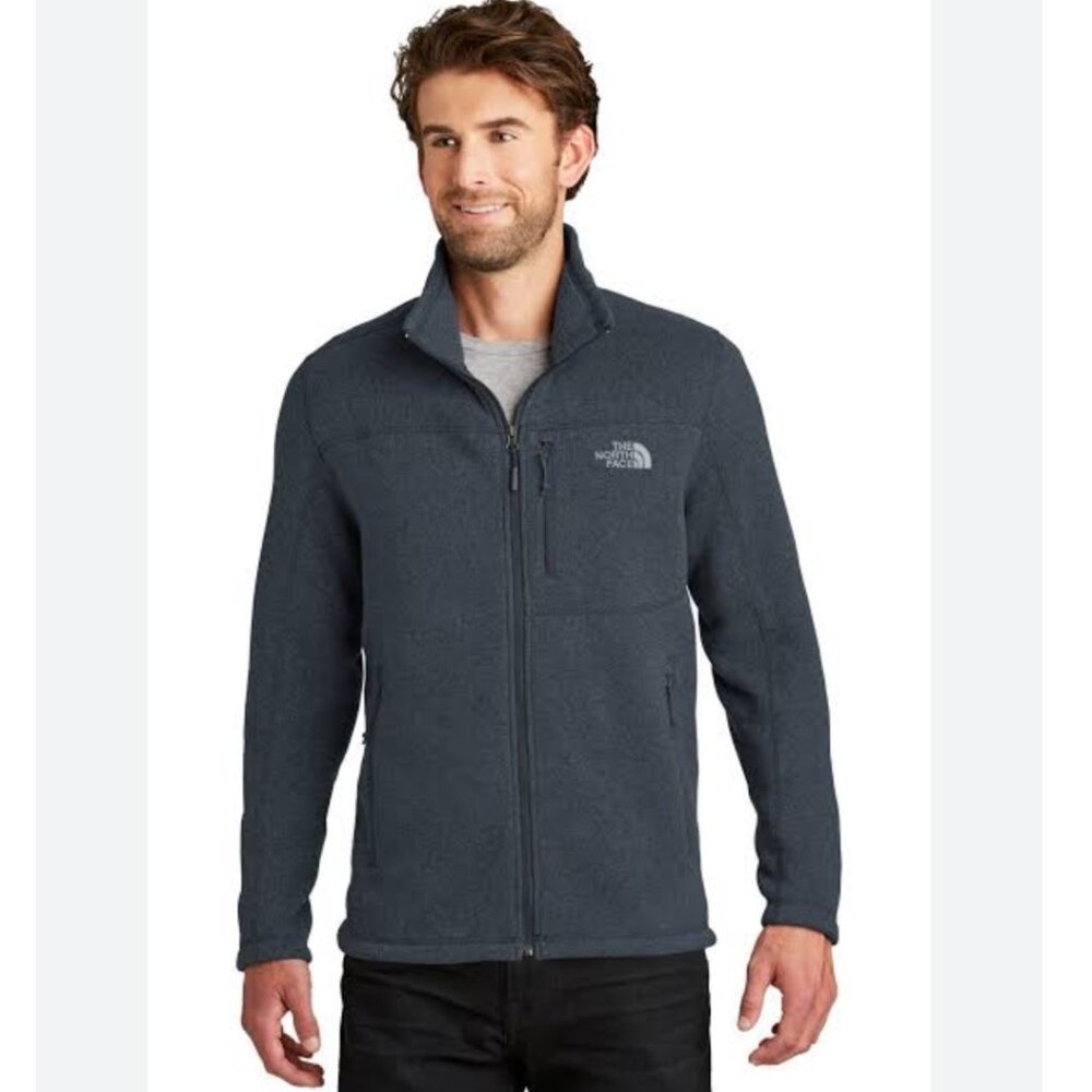 The North Face Full Zip Fleece‎ Sweater Jacket Size M blue heathered